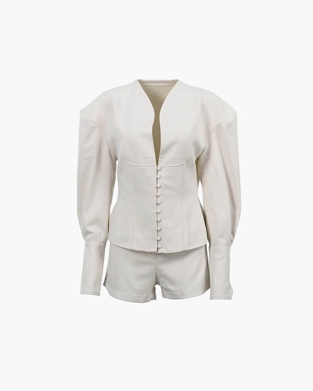 Angelica Cinched-Waist Blazer Shorts Set - Image 6