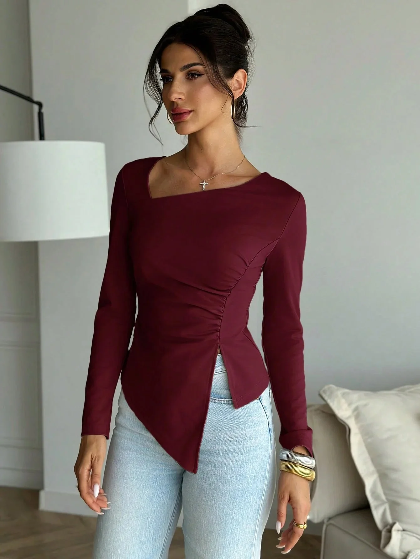 Annie Asymmetrical Long Sleeve Top - Image 9