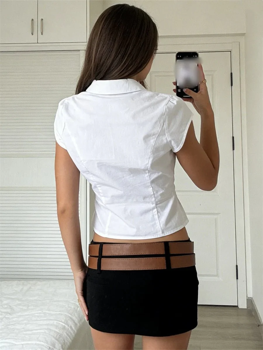 Ariana Cropped Button-Down Blouse - Image 4