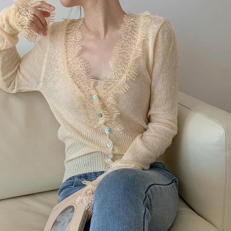 Aurelie Knitted Lace Cardigan - Image 11