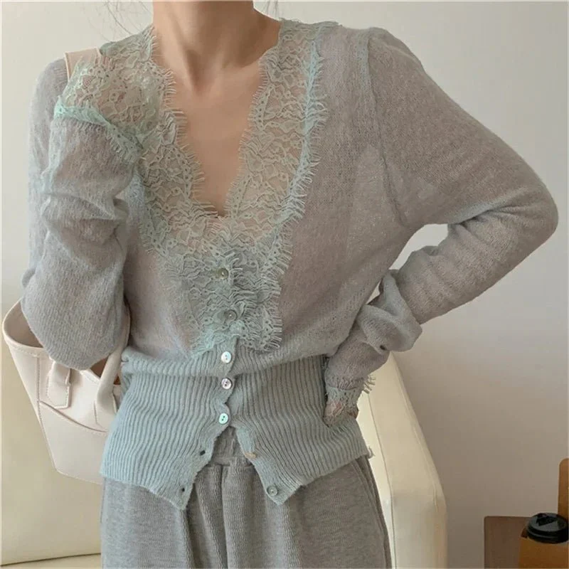 Aurelie Knitted Lace Cardigan - Image 12