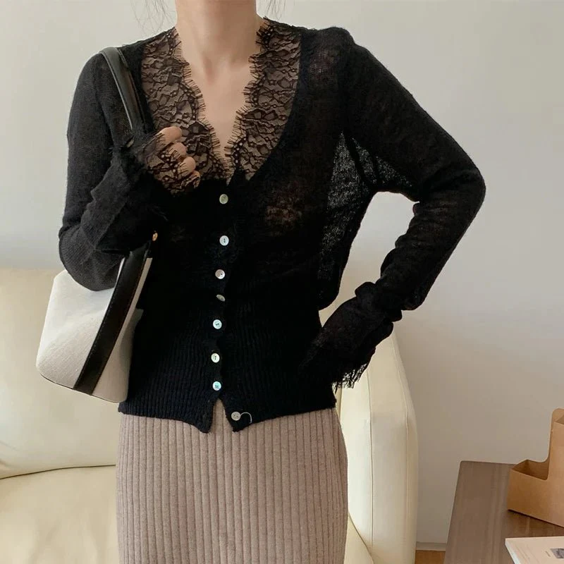 Aurelie Knitted Lace Cardigan - Image 6