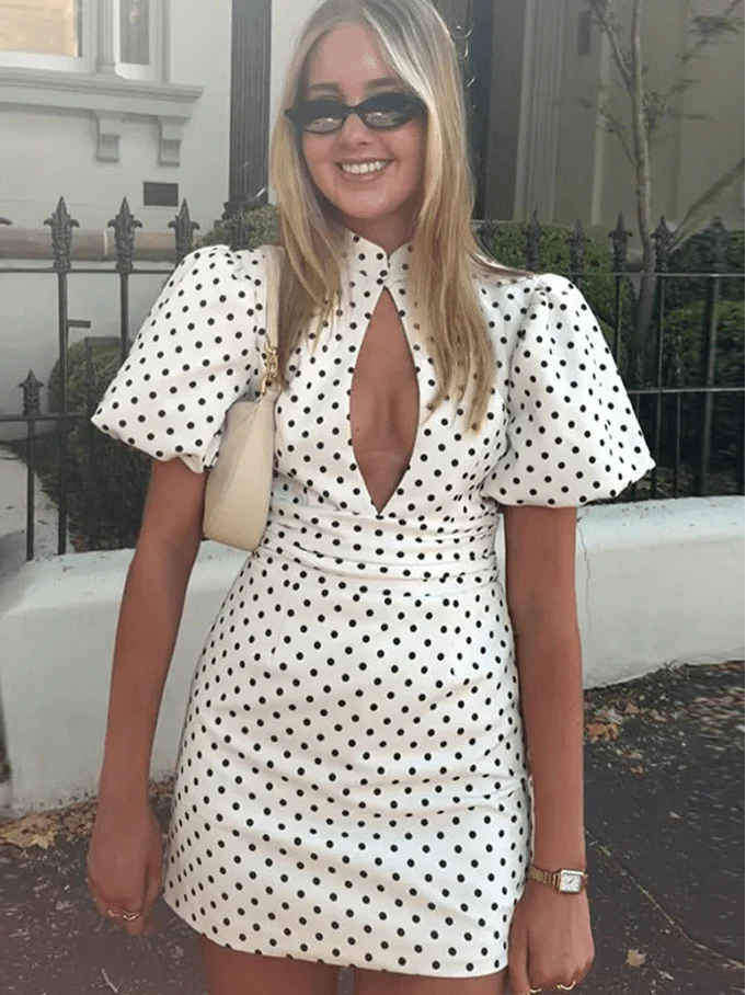 Becky Backless Polka Dots Mini Dress - Image 5