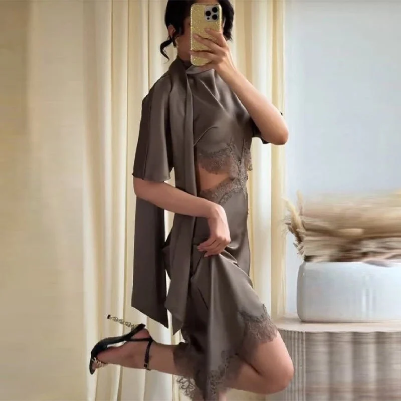 Bianca Cut Out Satin Mini Dress - Image 5