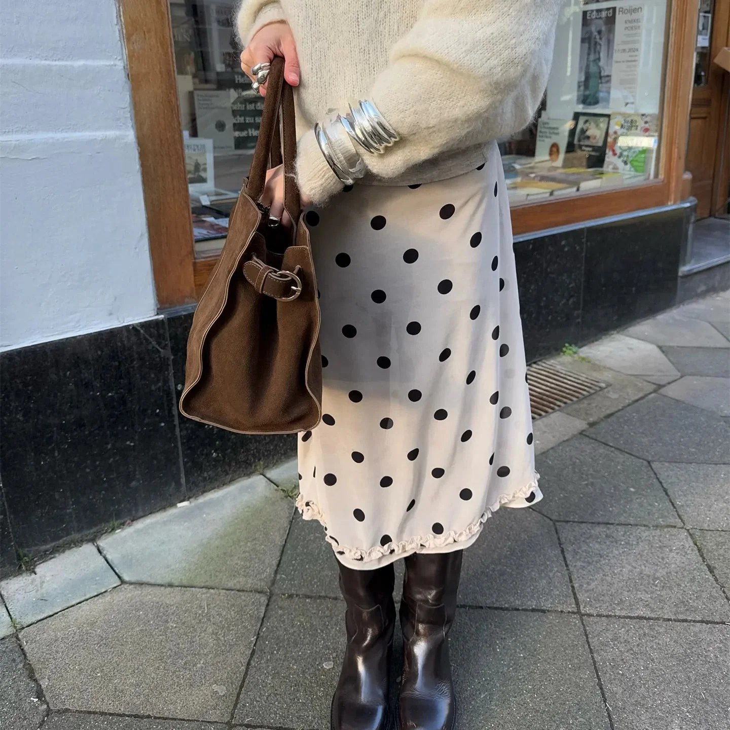 Bianca Mesh Dot Midi Skirt - Image 2