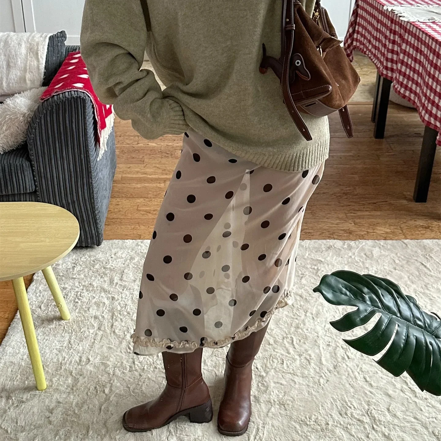 Bianca Mesh Dot Midi Skirt - Image 3