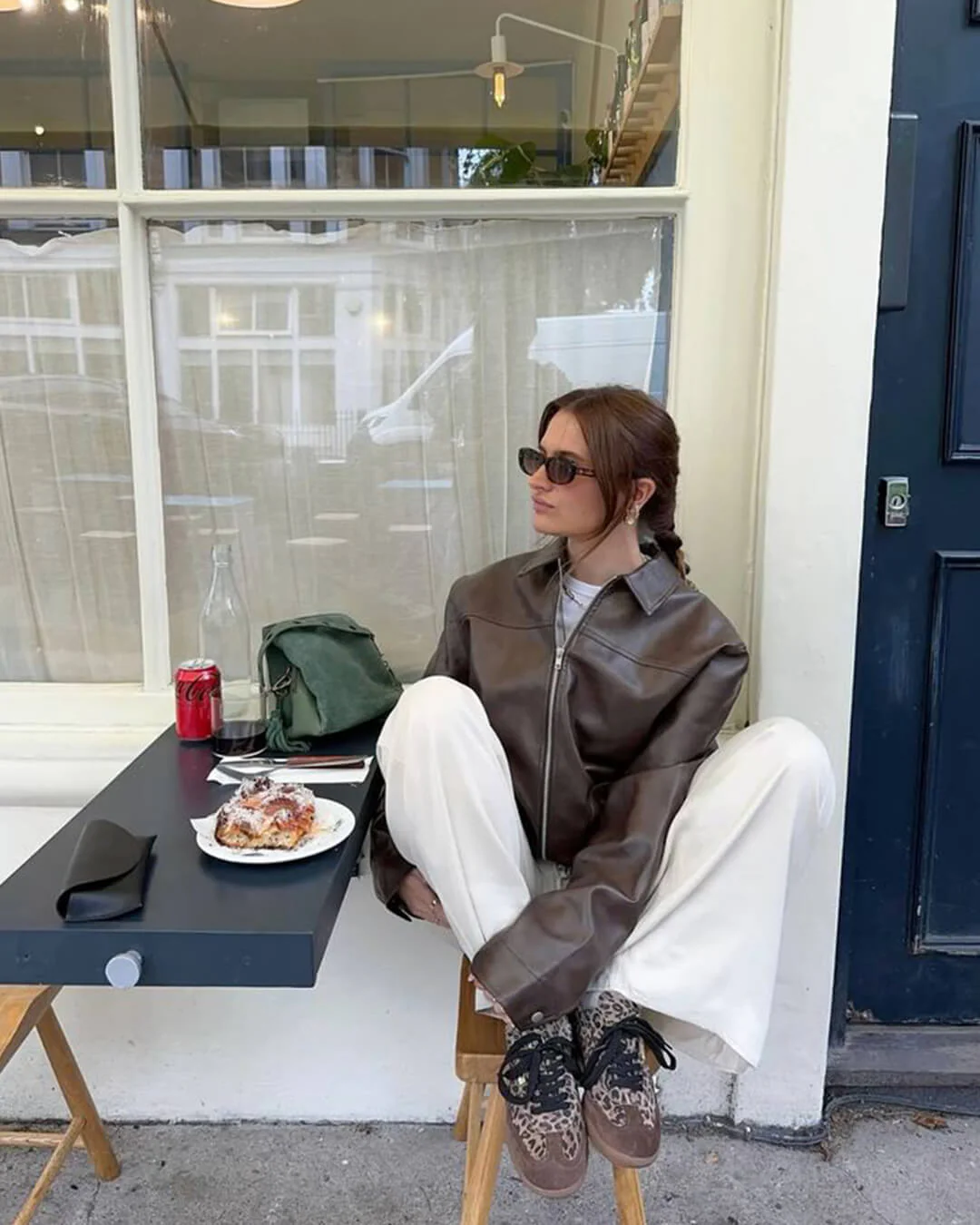 Carine Leather Moto Jacket - Image 2