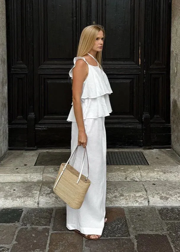 Celeste Flowy Ruffle Top & Wide-Leg Pants Set - Image 5