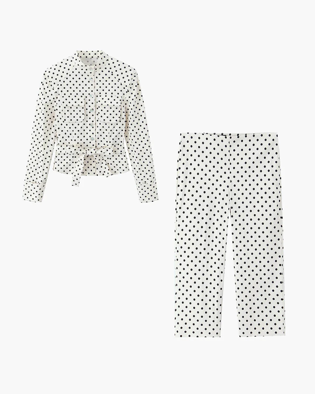 Cherry Polka Dot Jacket Capri Pants Set - Image 8