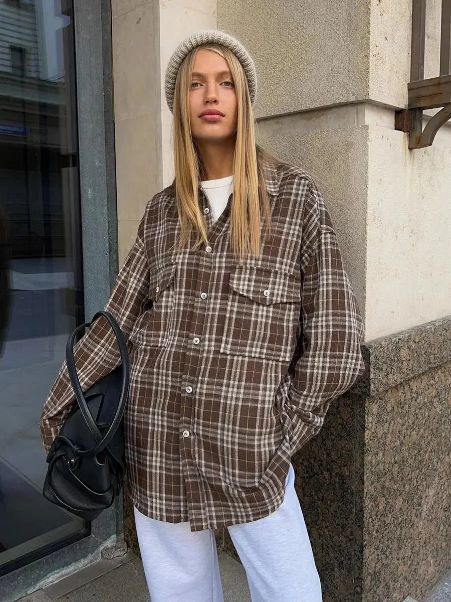 Emma Loose Checked Blouse