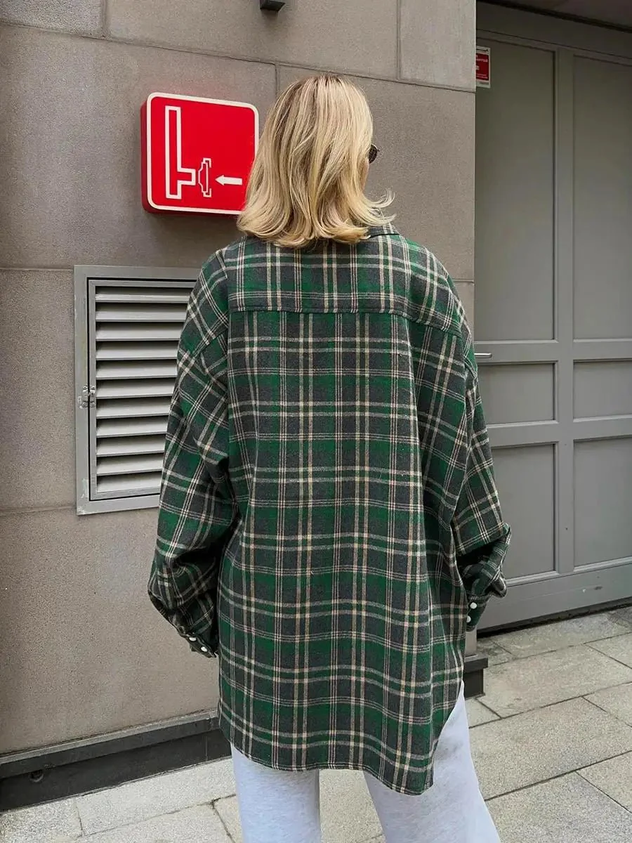 Emma Loose Checked Blouse - Image 5
