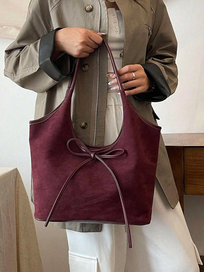Florence Suede Bow Bag - Image 12