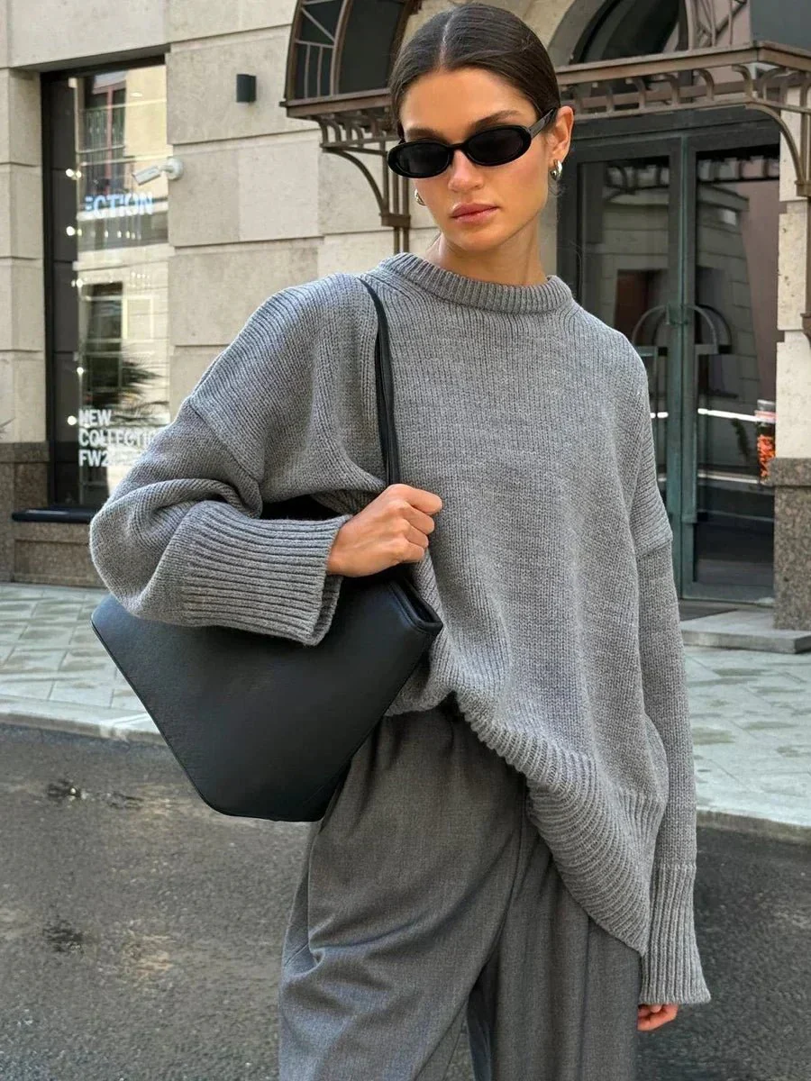 Georgette Ribbed Knit Sweater