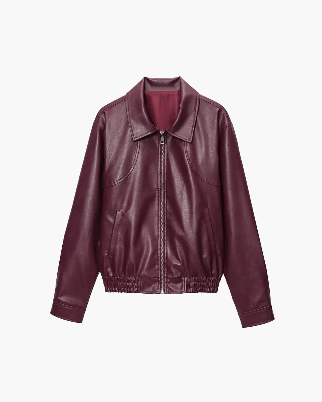 Harper Faux Leather Bomber Jacket - Image 7