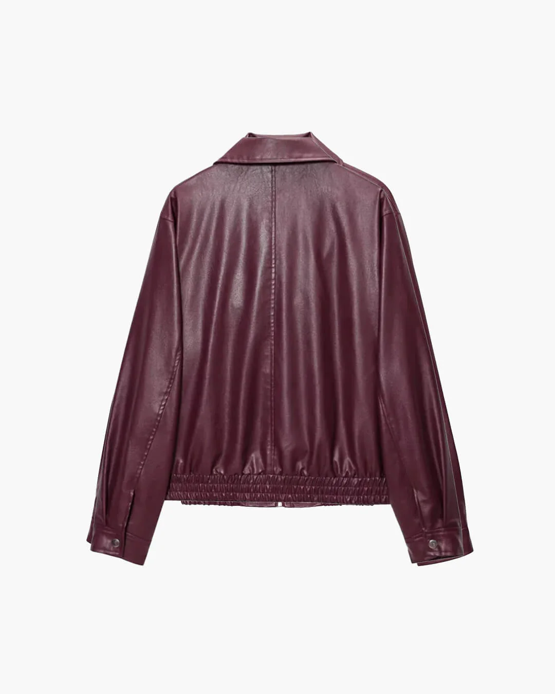 Harper Faux Leather Bomber Jacket - Image 8