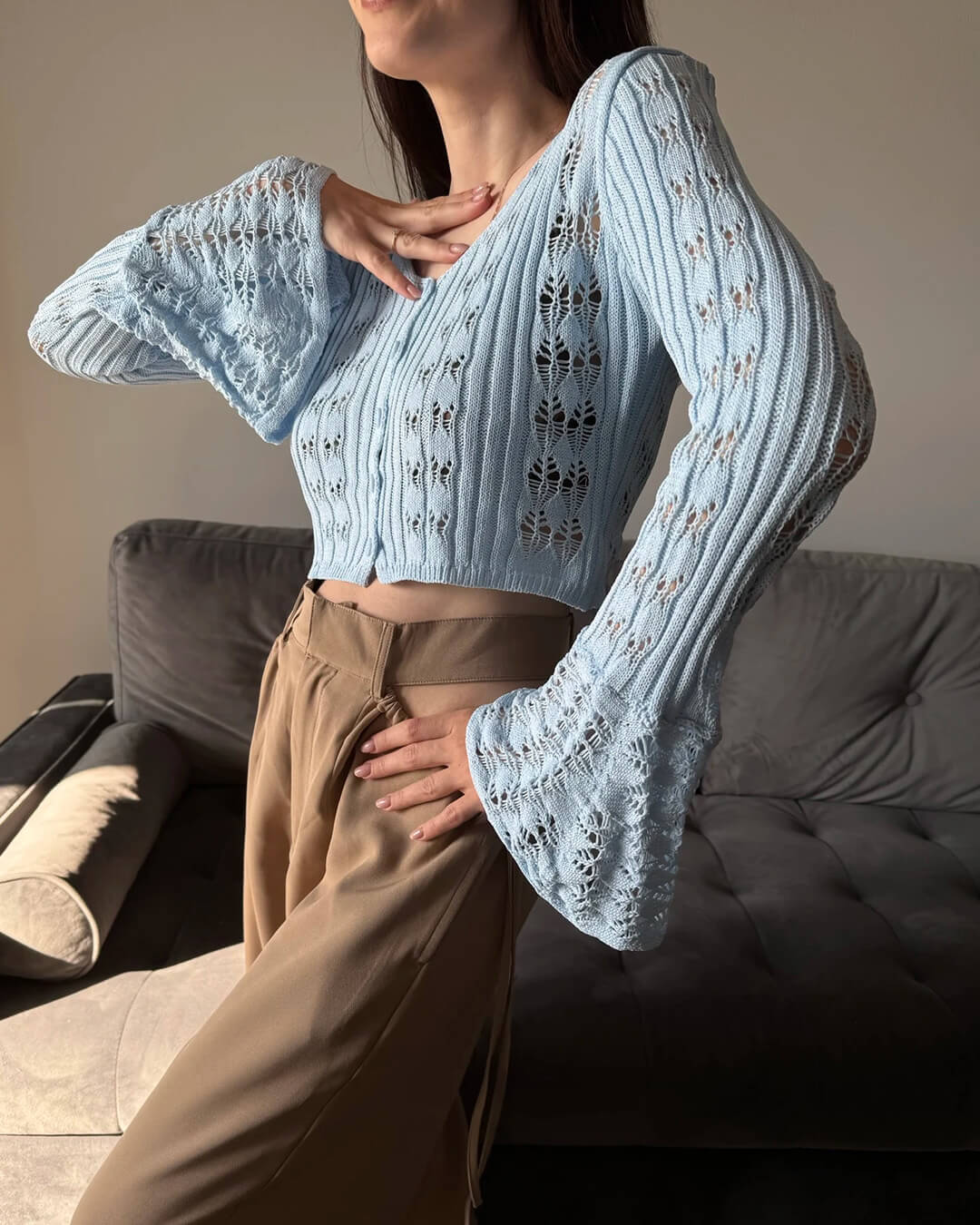 Ivana Hollow Out Knitted Cardigan - Image 2