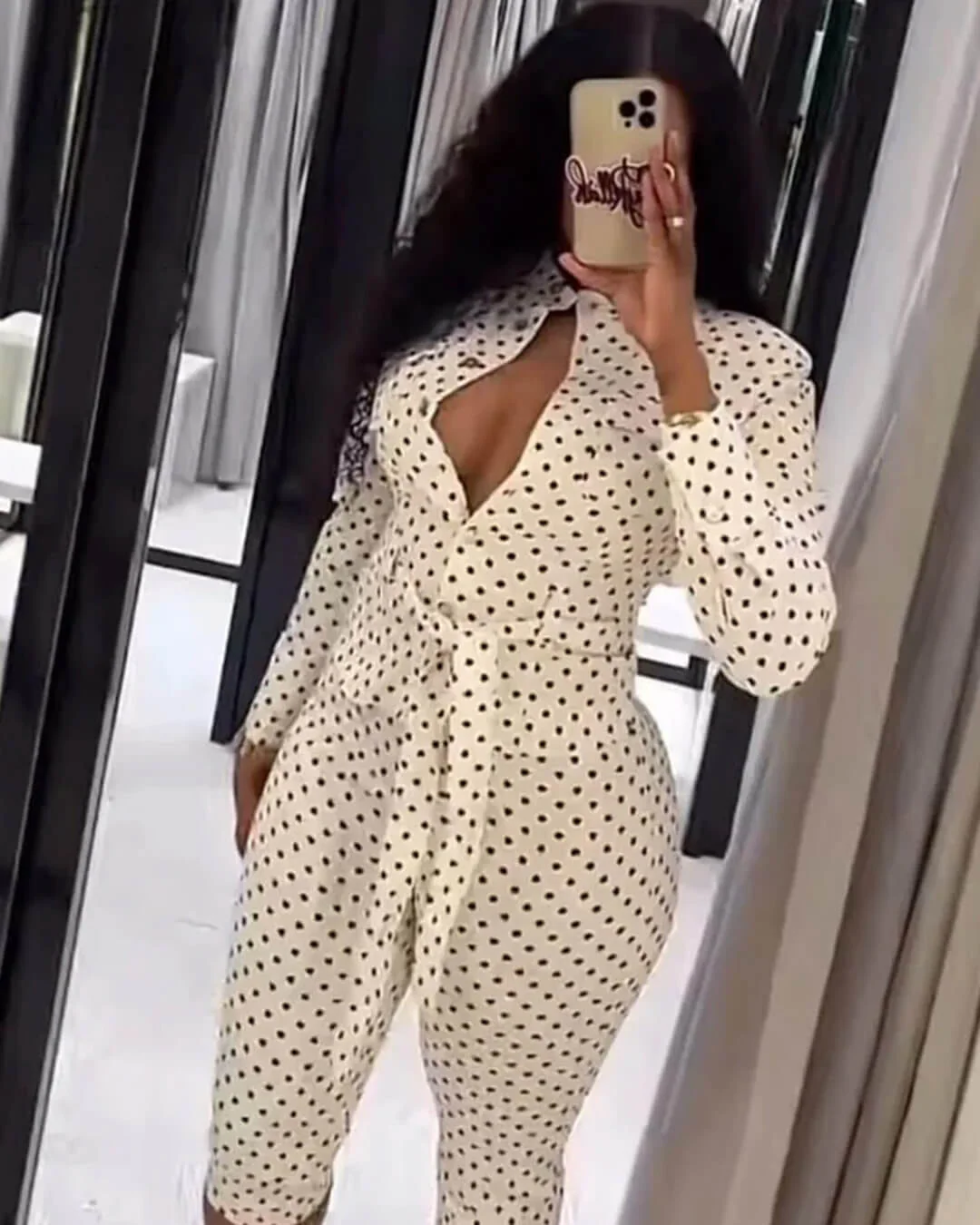 Jia Polka Dot High-Waist Trouser Set - Image 8