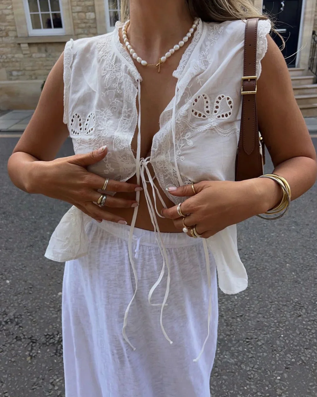 Juvie Embroidered Lace Trim Blouse