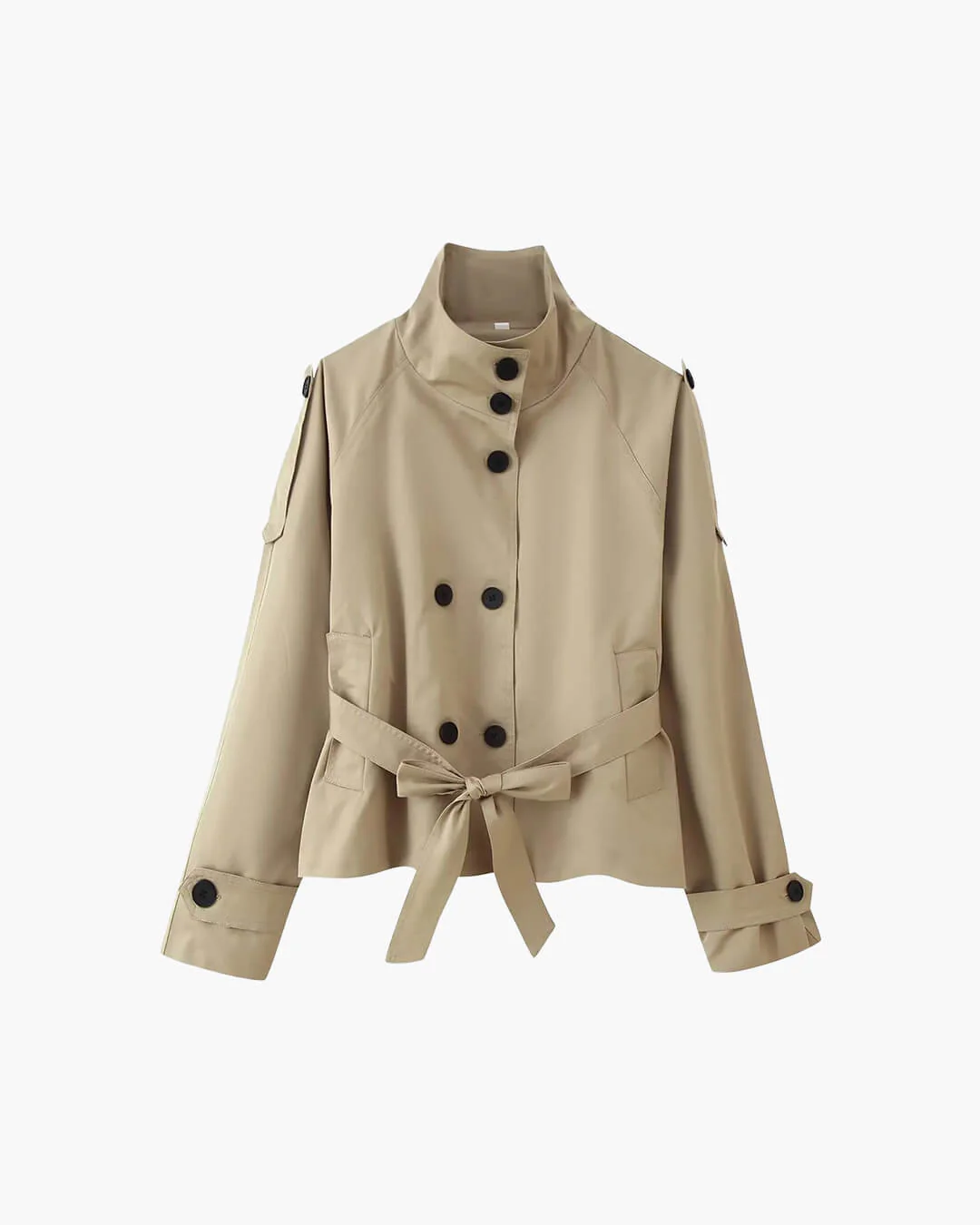 Kara Stand Collar Crop Trenchcoat - Image 5