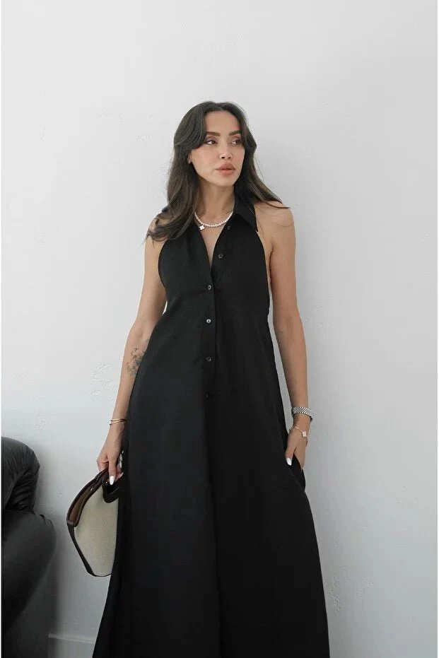 Kaya Halter Neck Elegant Maxi Dress - Image 2