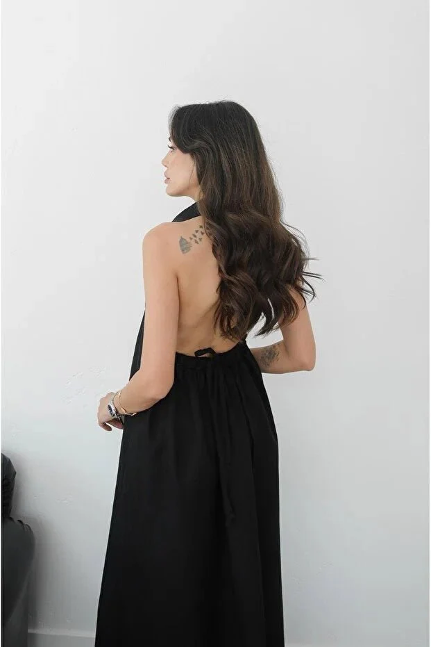 Kaya Halter Neck Elegant Maxi Dress - Image 3