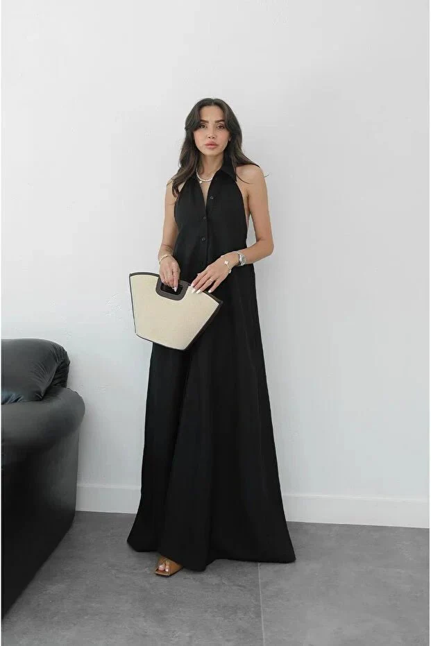 Kaya Halter Neck Elegant Maxi Dress - Image 4