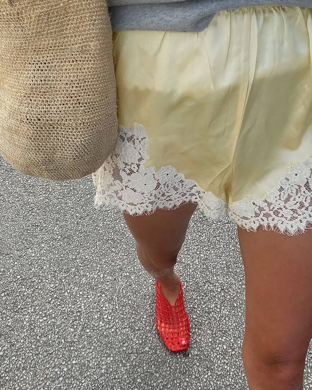Laura Lace Patchwork Satin Shorts - Image 5