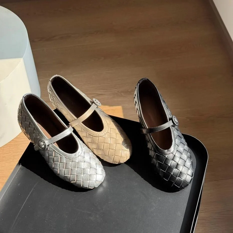 Lisbeth Woven Leather Flat Shoes - Image 11