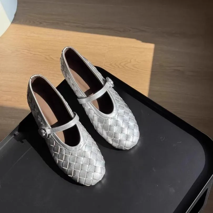 Lisbeth Woven Leather Flat Shoes - Image 6