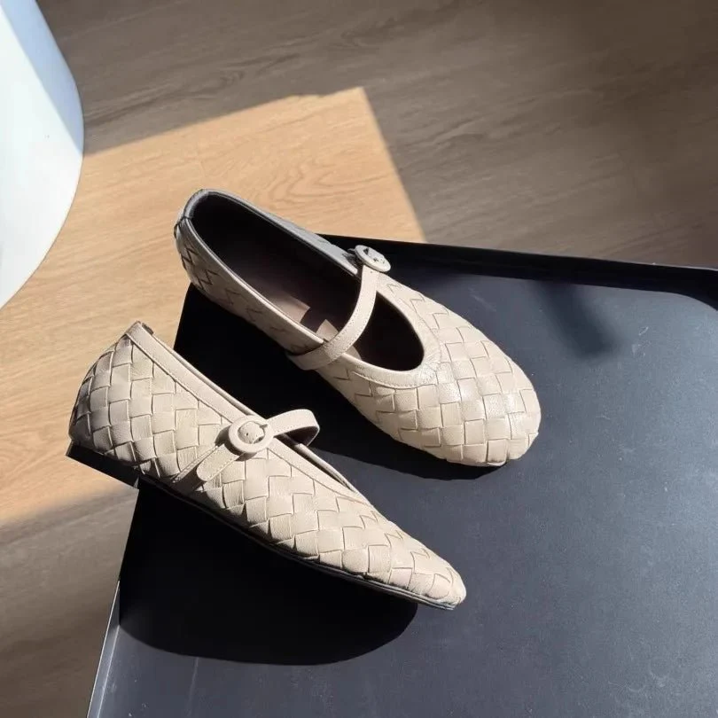 Lisbeth Woven Leather Flat Shoes - Image 8