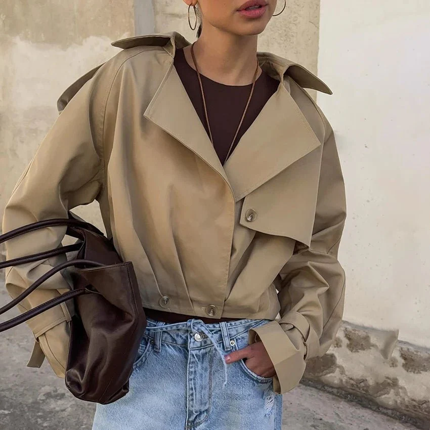 Lola Pleated Short Trench Coat - Image 2