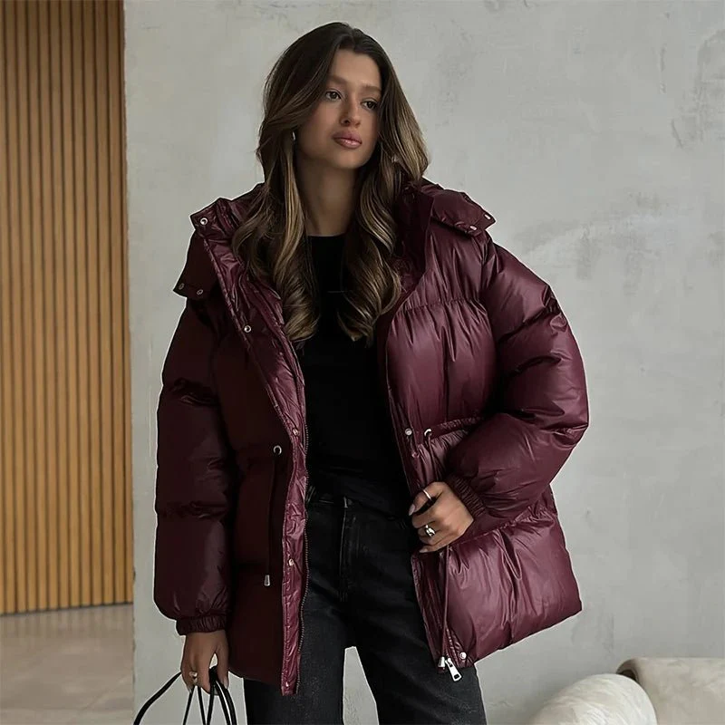 Lorie Drawstring Hooded Puffer Coat - Image 4