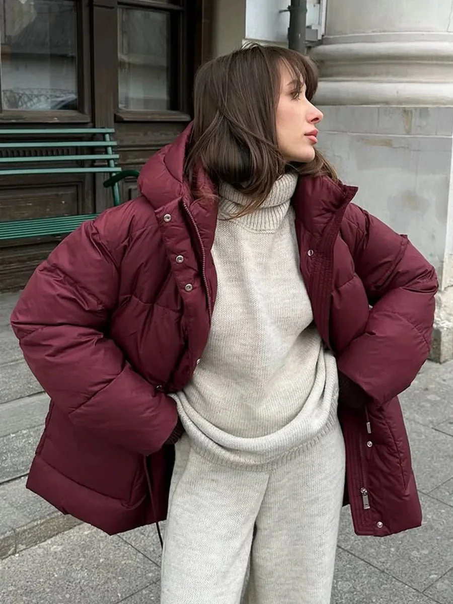 Lorna Drawstring Hooded Puffer Coat - Image 4