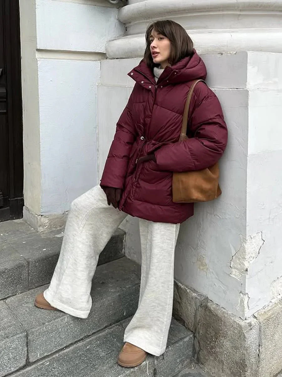 Lorna Drawstring Hooded Puffer Coat - Image 5