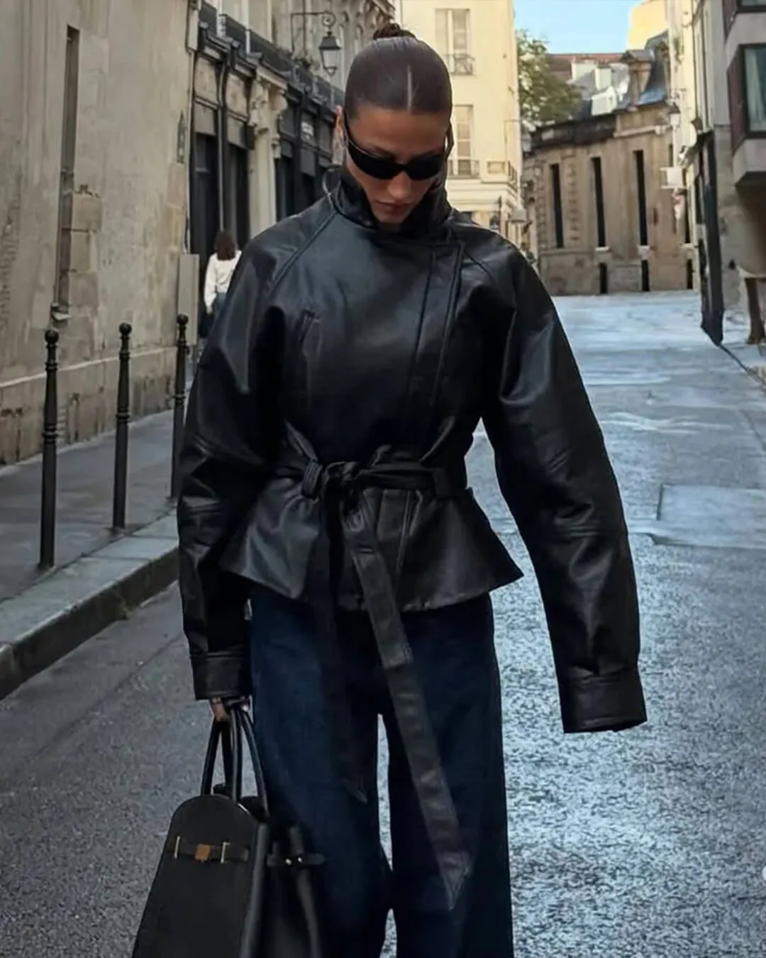 Maggie Faux Leather Motorcycle Jacket - Image 2