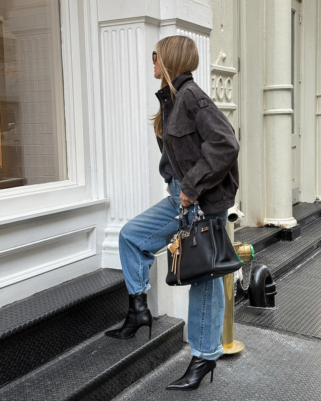 Marianne High Neck Suede Pocket Jacket