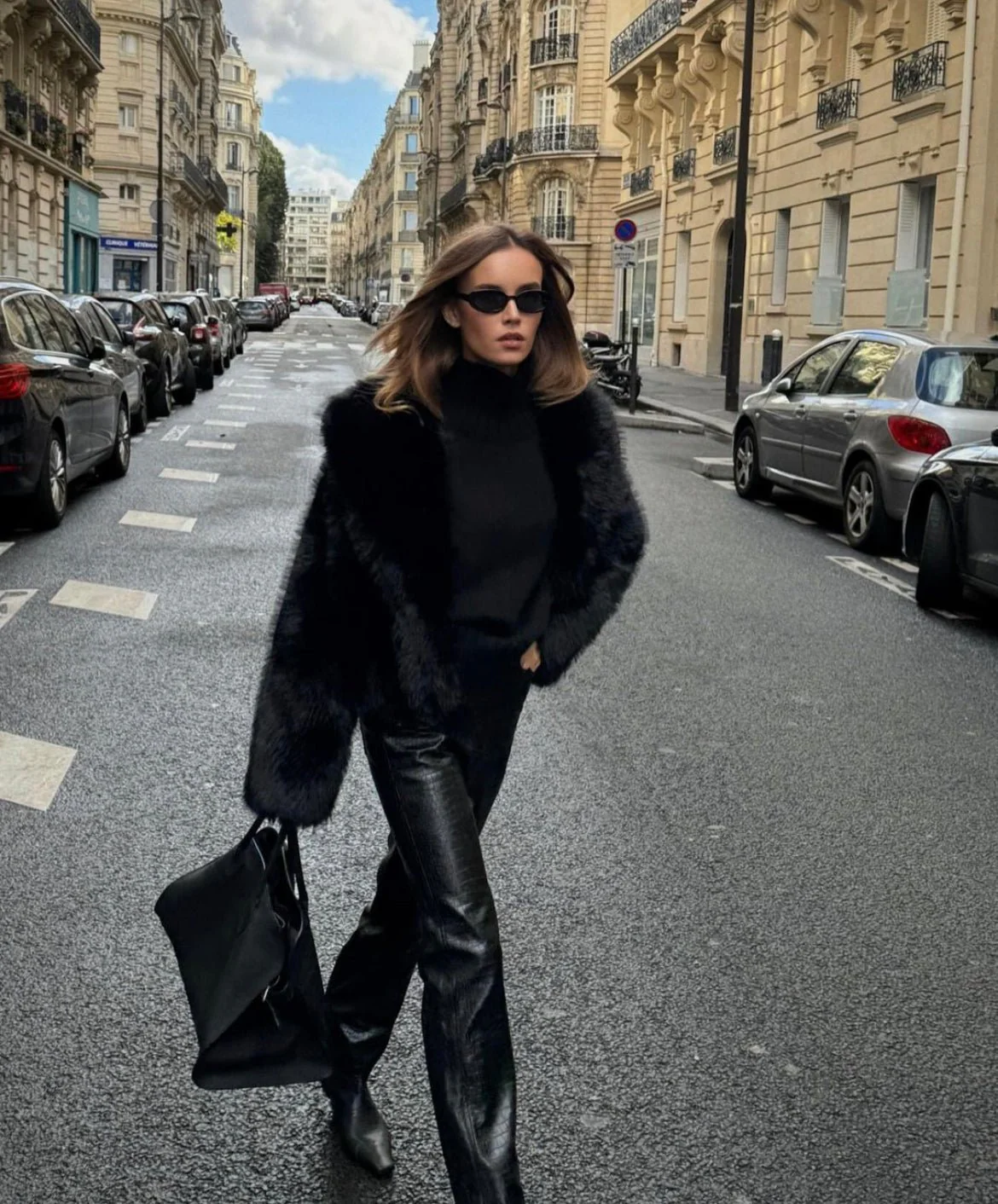 Maris Cropped Faux Fur Coat - Image 4