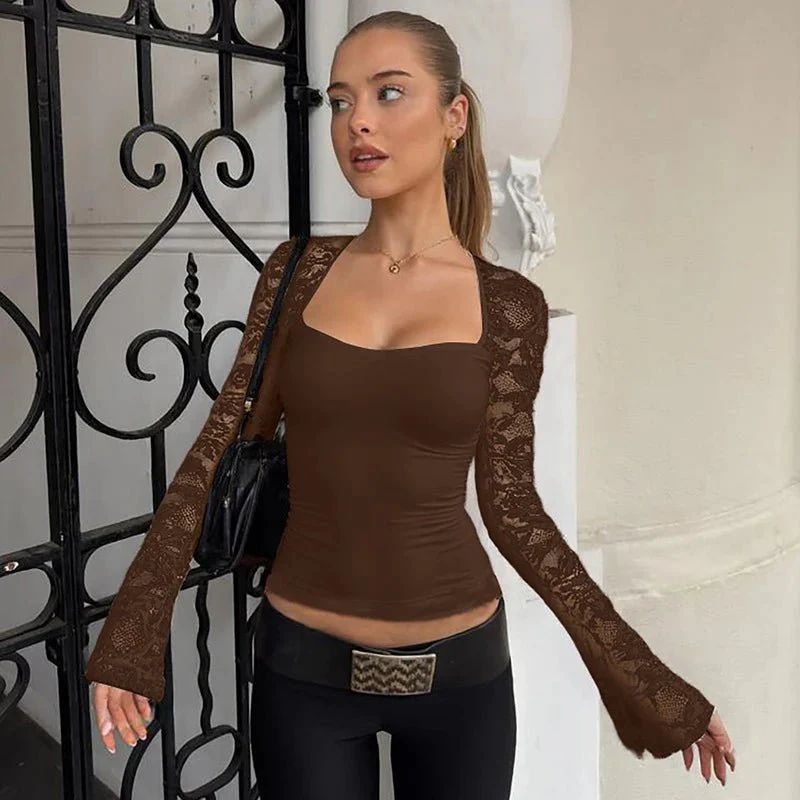 Nadine Lace Flare Sleeve Top - Image 6