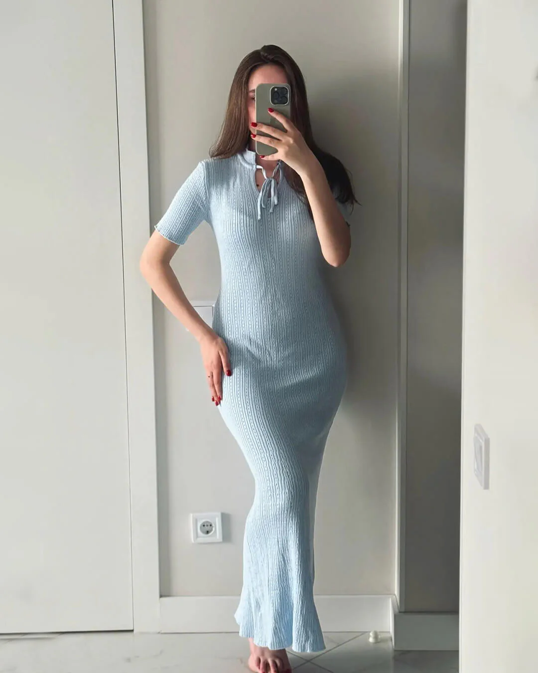 Nancy Bodycon Knitted Maxi Dress - Image 7