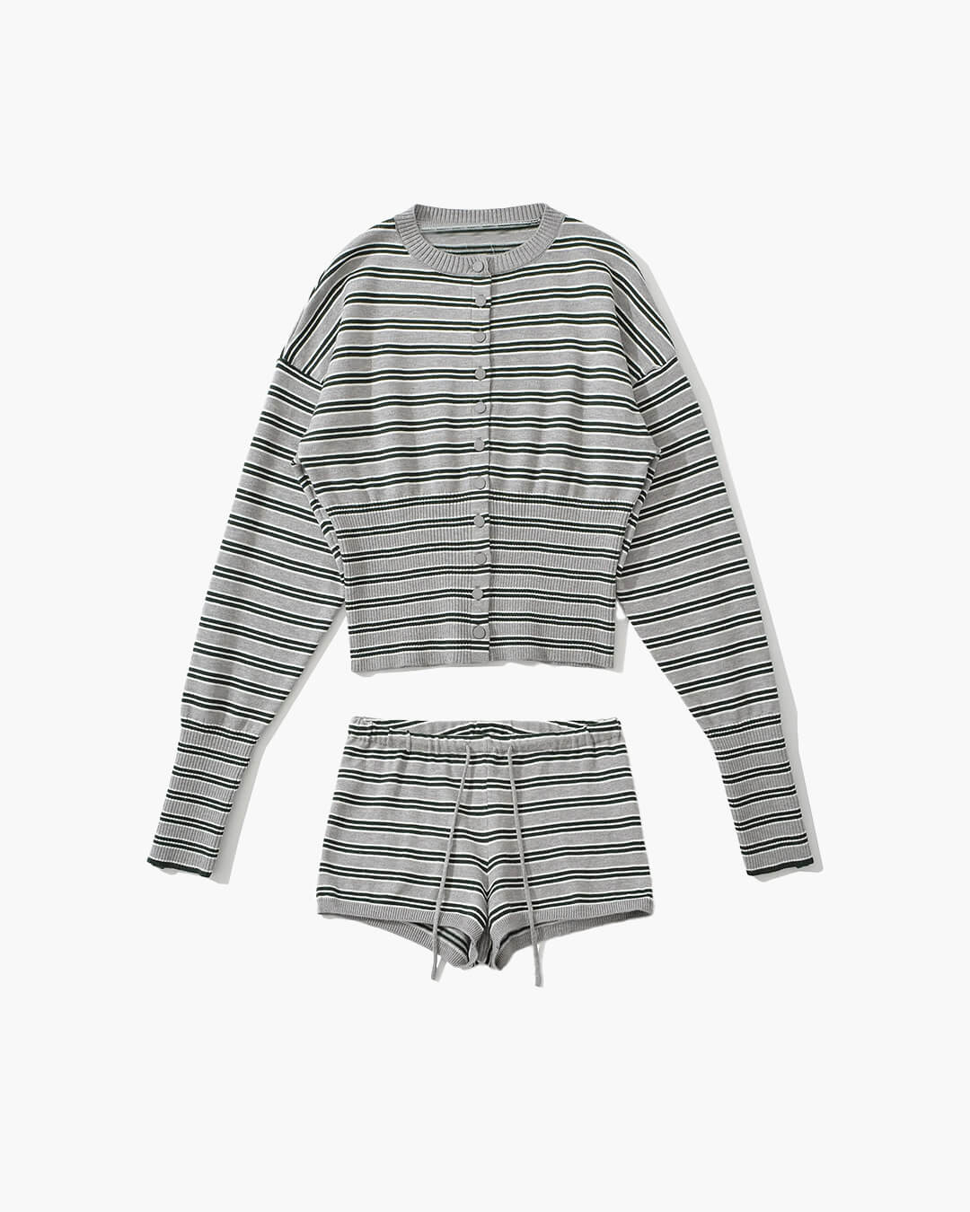 Nicole Striped Cardigan Shorts Set - Image 3