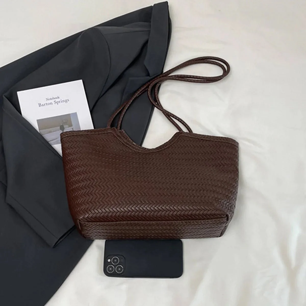 Riona Textured Weave Handbag - Image 7