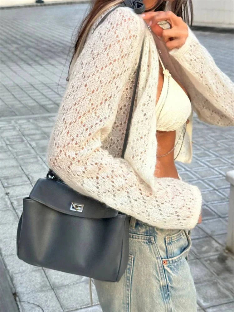 Tessa Sheer Cropped Cardigan - Image 2