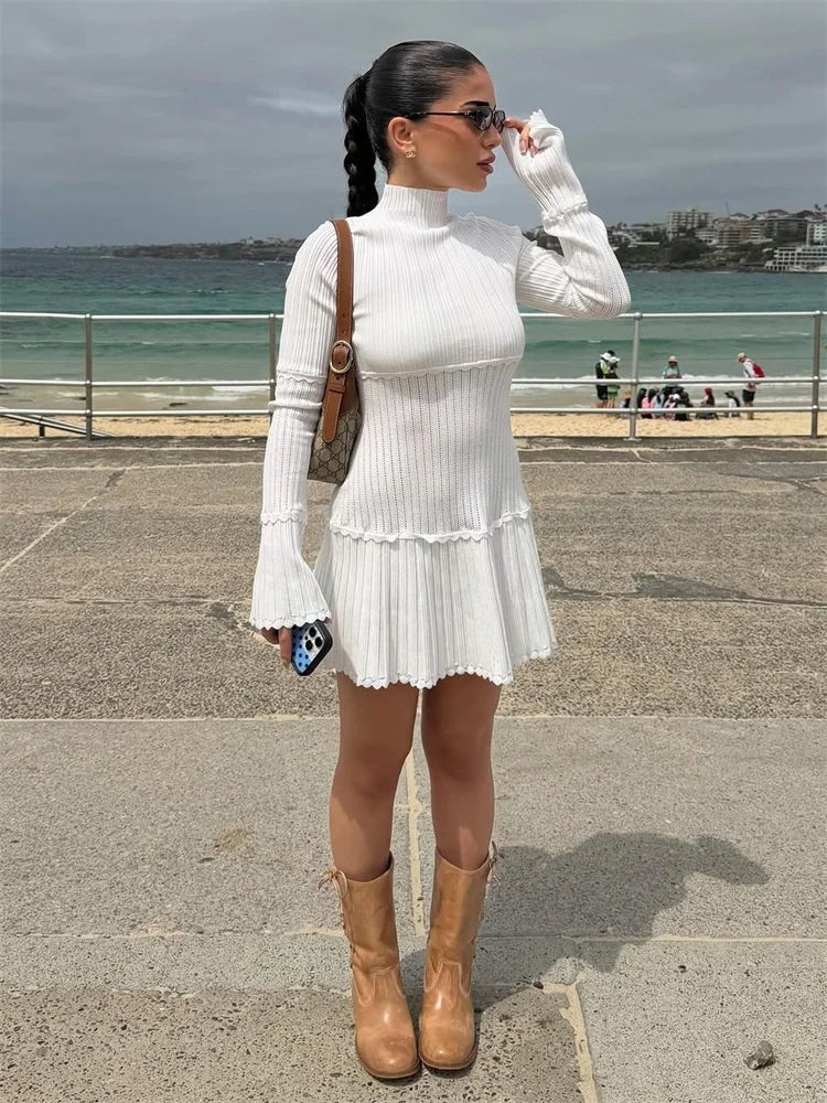 Thelma Knit Ruffled Mini Dress - Image 2